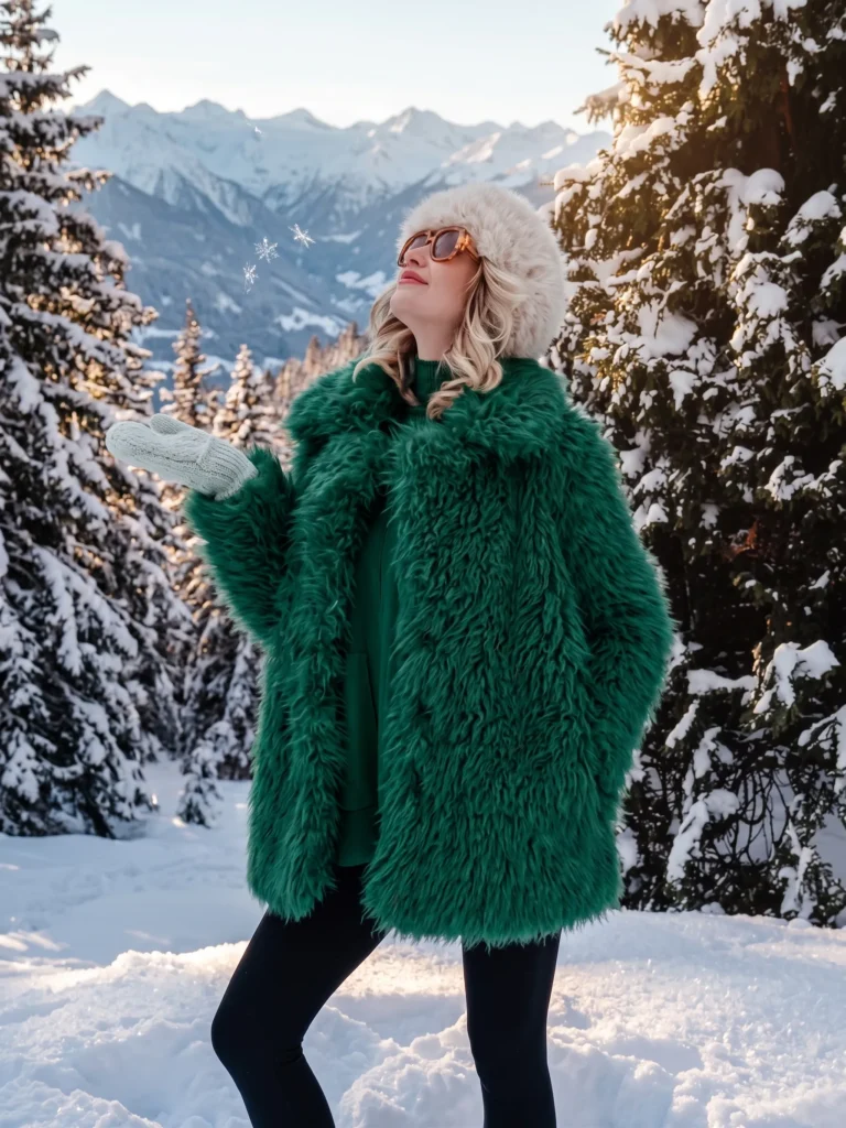 Plush Ivory Coat with Soft Neutral Layers