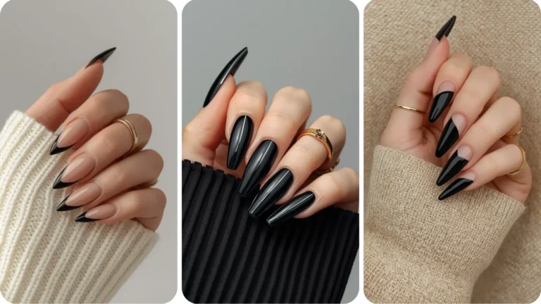 Elegant Black Halloween Nail Designs