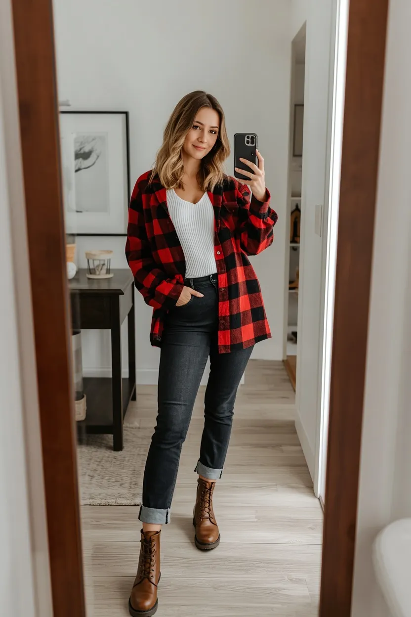 Lumberjack Classic with Heavy Flannel & Raw Denim