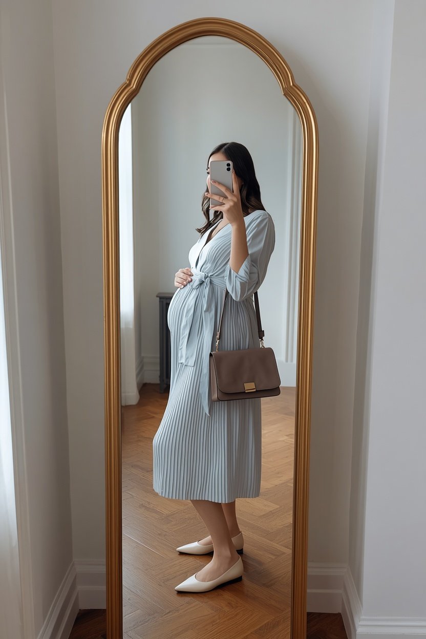 Pleated Shirtdress