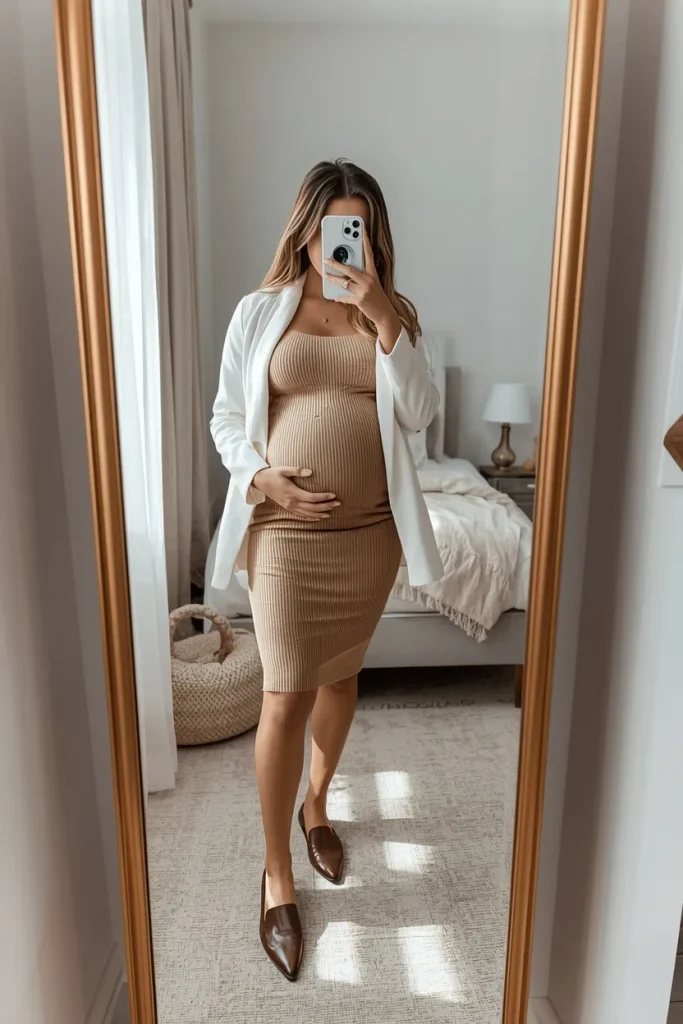Ribbed Knit Midi Dress