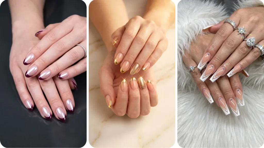 french tip christmas nails