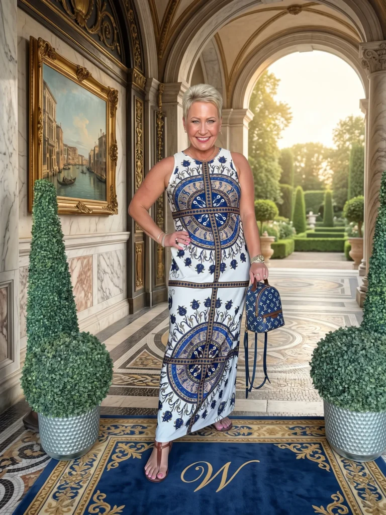 Ornate Printed Maxi Dress